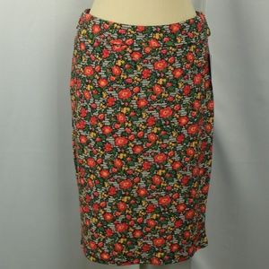LuLaRoe NWT Cassie Pencil Skirt Floral w/ Stripes